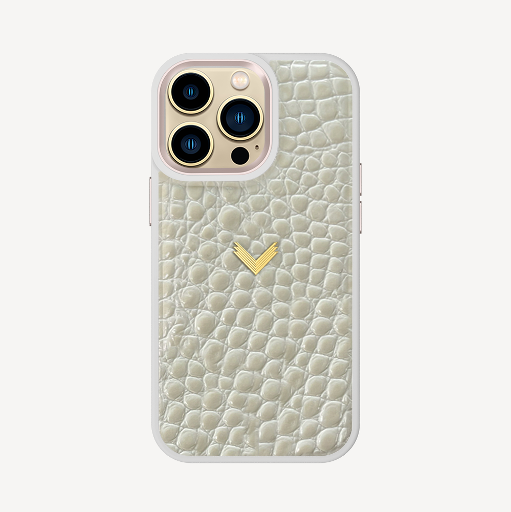 Husa Telefon iPhone 13 Pro, Piele Vitel, Textura Crocodil