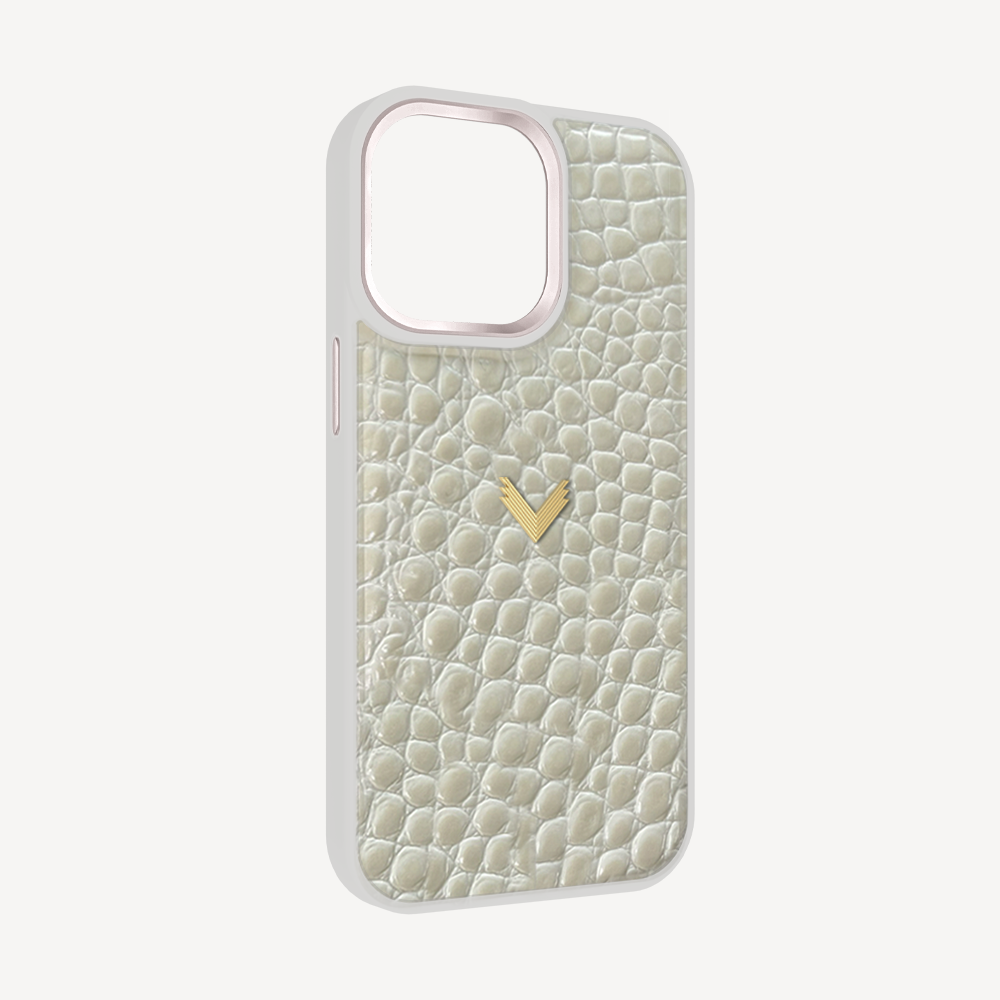 Husa Telefon iPhone 13 Pro, Piele Vitel, Textura Crocodil
