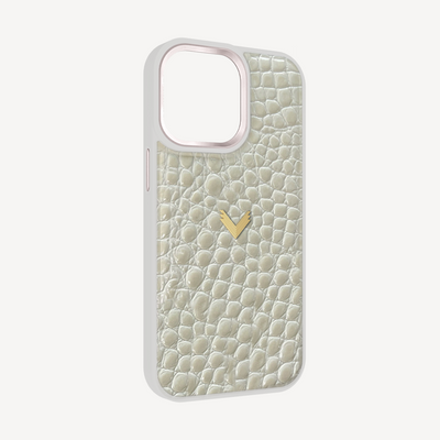 Husa Telefon iPhone 13 Pro, Piele Vitel, Textura Crocodil