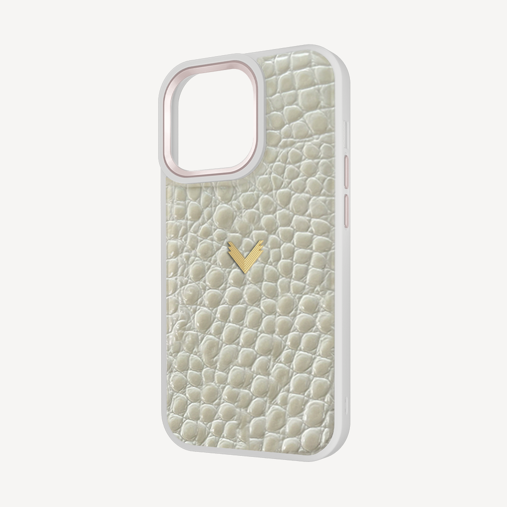 Husa Telefon iPhone 13 Pro, Piele Vitel, Textura Crocodil