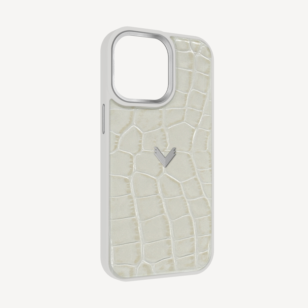 Husa Telefon iPhone 13 Pro Max, Piele Vitel, Textura Crocodil