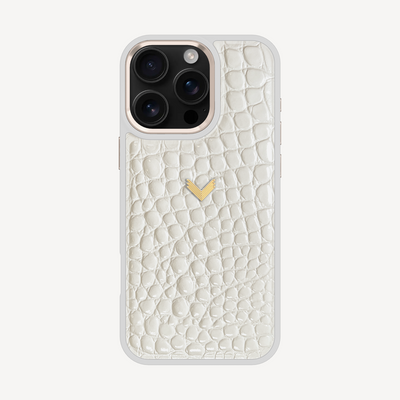 Husa Telefon iPhone 16 Pro, Piele Vitel, Textura Crocodil