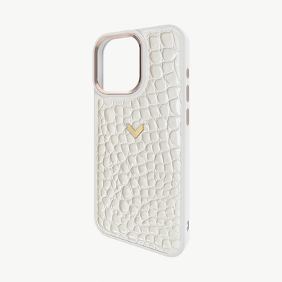 Husa Telefon iPhone 16 Pro, Piele Vitel, Textura Crocodil