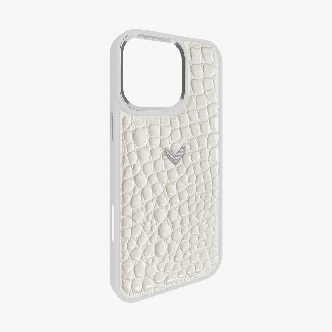 Husa Telefon iPhone 16 Pro Max, Piele Vitel, Textura Crocodil