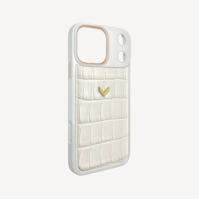 Husa Telefon iPhone 17 Pro Max, Piele Vitel, Textura Crocodil