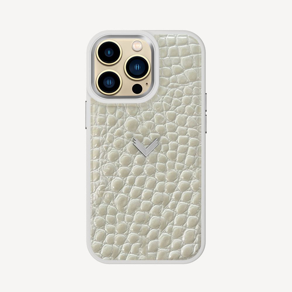 Husa Telefon iPhone 13 Pro, Piele Vitel, Textura Crocodil