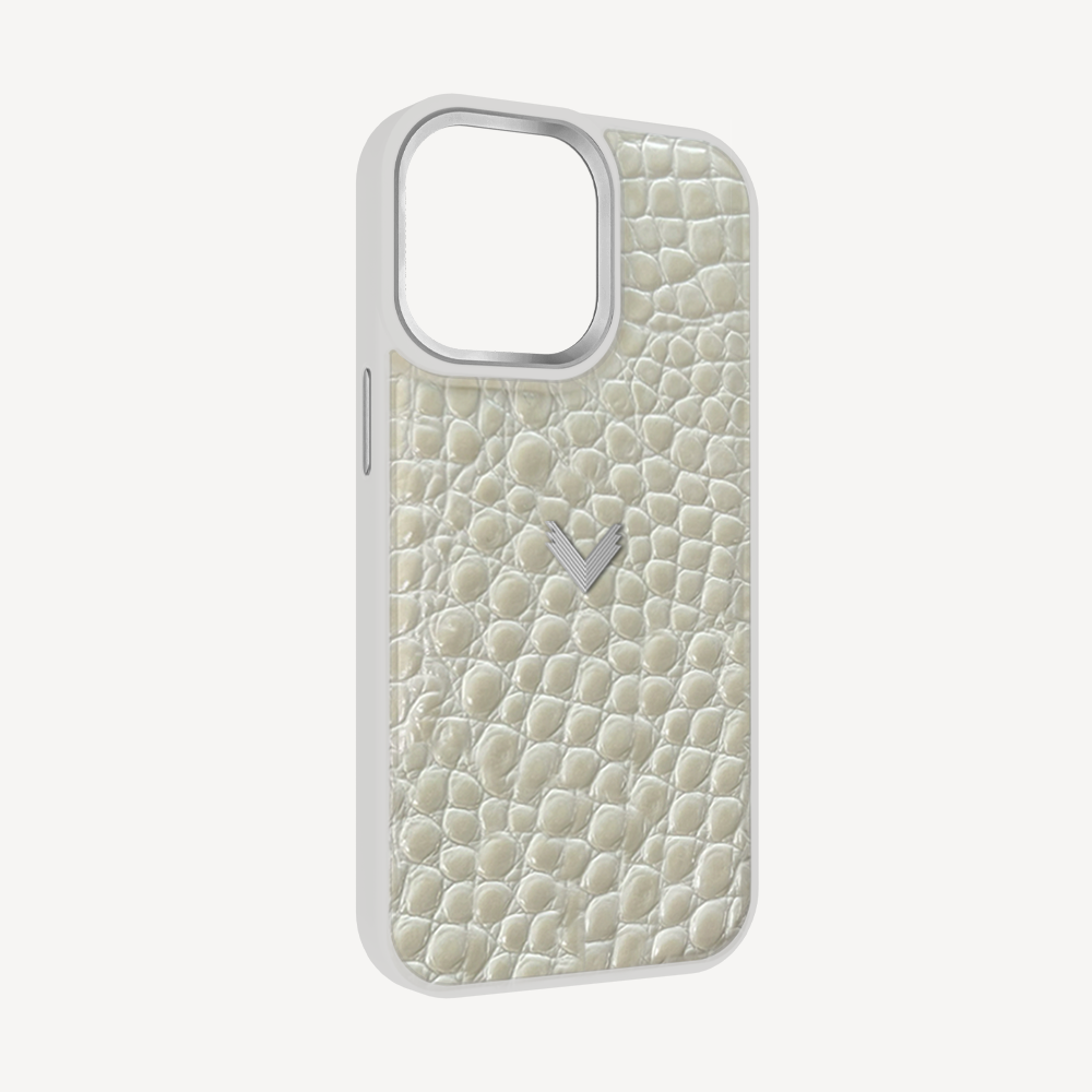 Husa Telefon iPhone 13 Pro, Piele Vitel, Textura Crocodil
