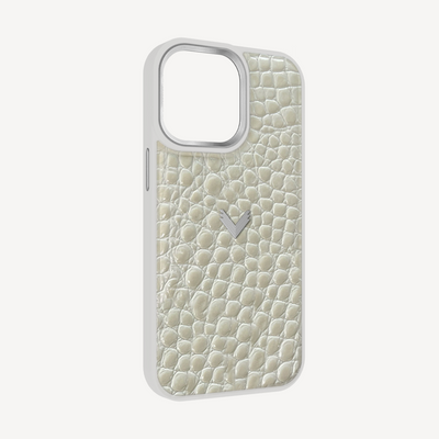 Husa Telefon iPhone 13 Pro, Piele Vitel, Textura Crocodil