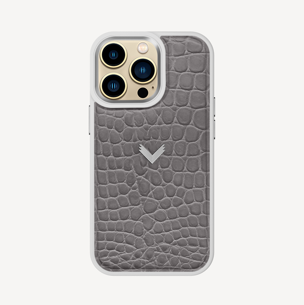 Husa Telefon iPhone 14 Pro, Piele Vitel, Textura Crocodil