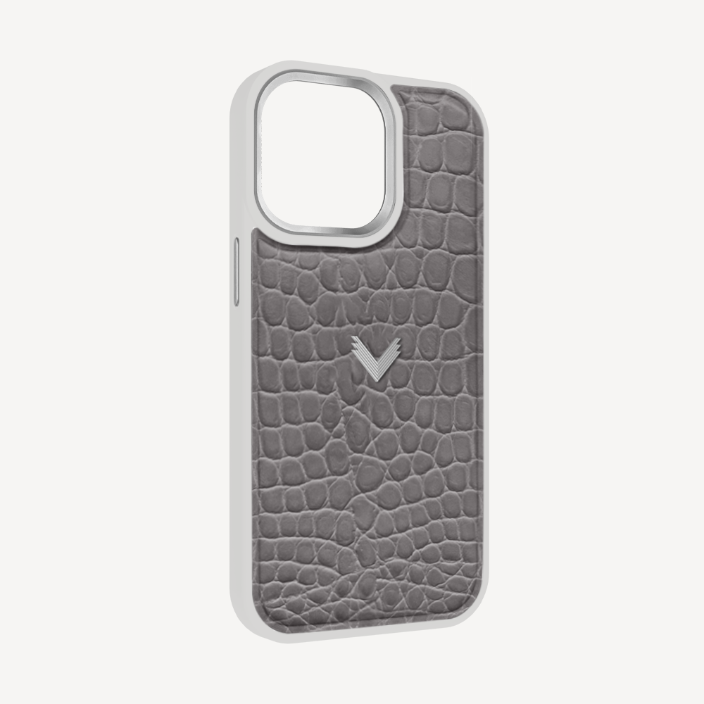 Husa Telefon iPhone 14 Pro, Piele Vitel, Textura Crocodil
