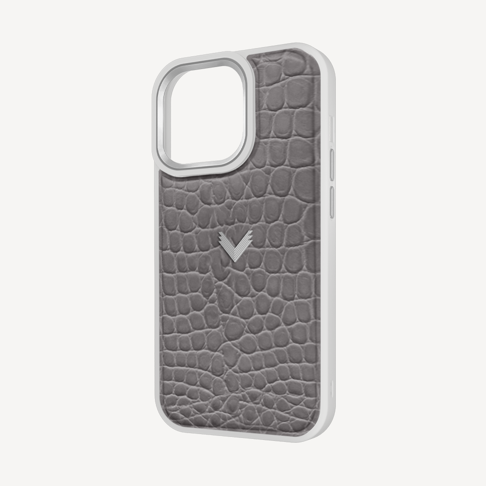 Husa Telefon iPhone 14 Pro, Piele Vitel, Textura Crocodil