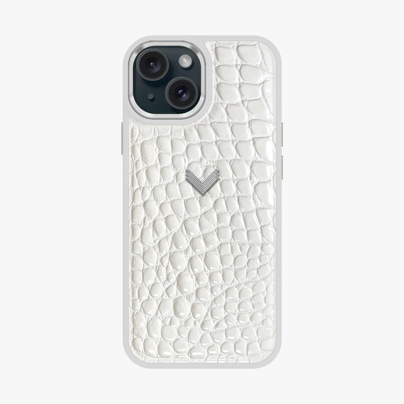 Husa Telefon iPhone 15, Piele Vitel, Textura Crocodil