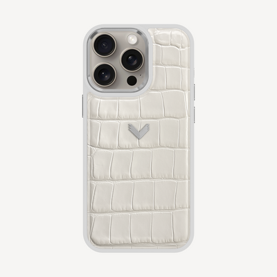 Husa Telefon iPhone 15 Pro Max, Piele Vitel, Textura Crocodil