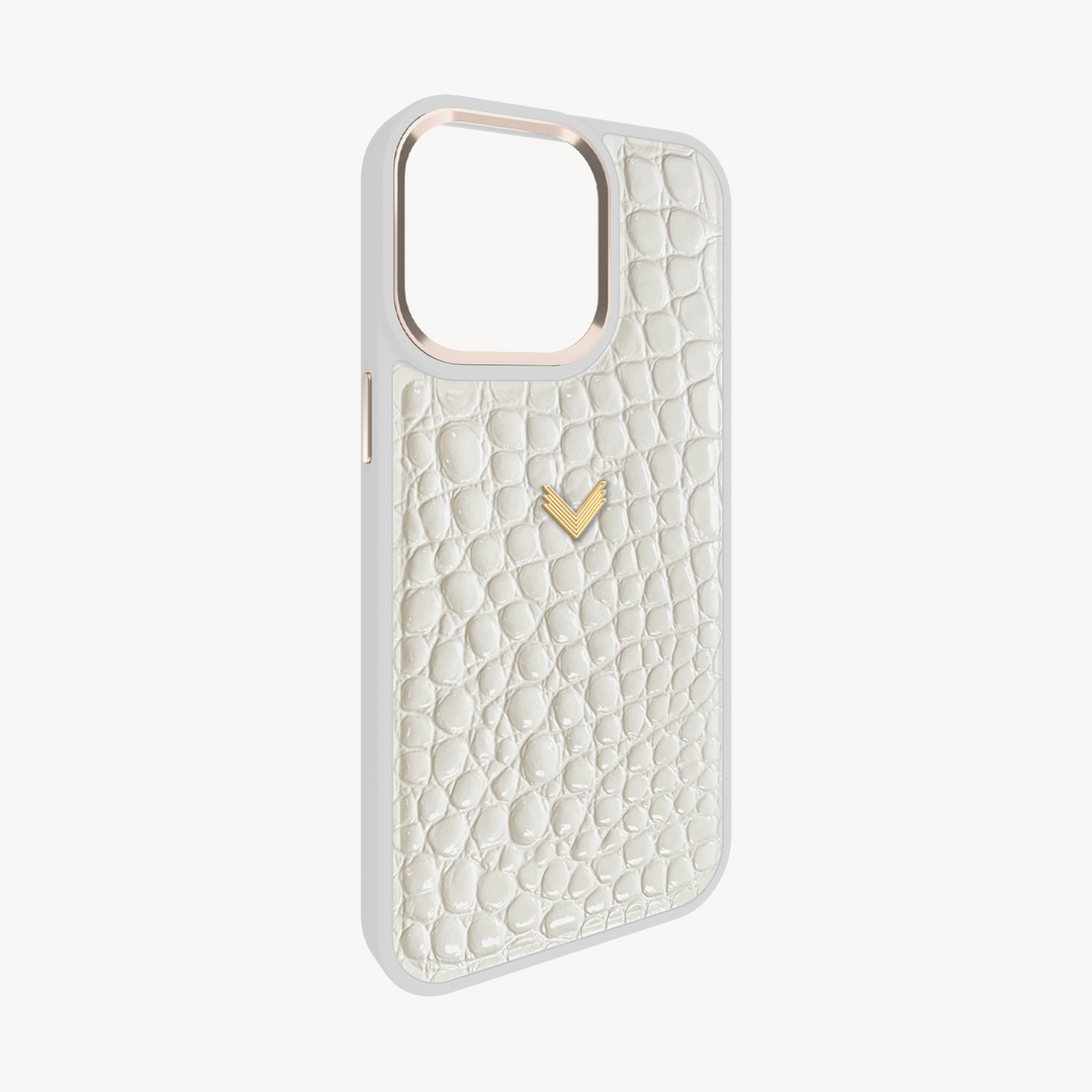 Husa Telefon iPhone 15 Pro Max, Piele Vitel, Textura Crocodil