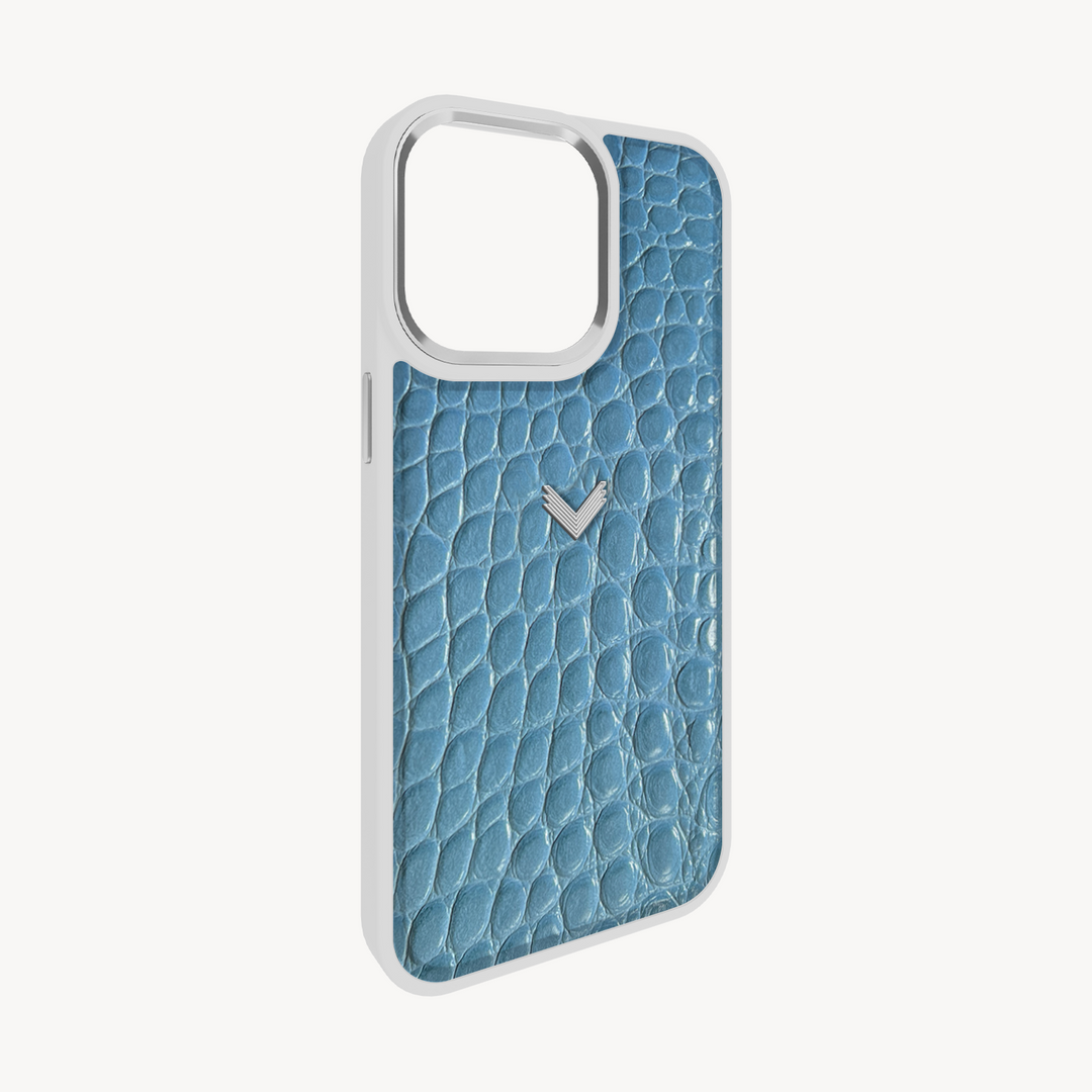 Husa Telefon iPhone 15 Pro, Piele Vitel, Textura Crocodil