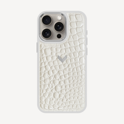 Husa Telefon iPhone 15 Pro, Piele Vitel, Textura Crocodil