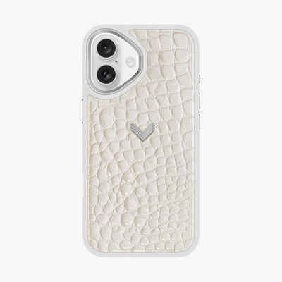 Husa Telefon iPhone 16 Plus, Piele Vitel, Textura Crocodil