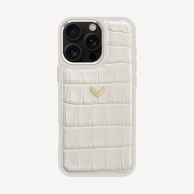 Husa Telefon iPhone 16 Pro Max, Piele Vitel, Textura Crocodil