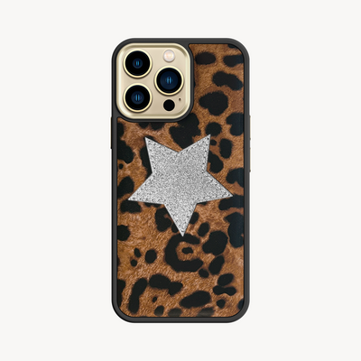 Husa Telefon iPhone 14 Pro, Piele Capra, Glitter V-Star