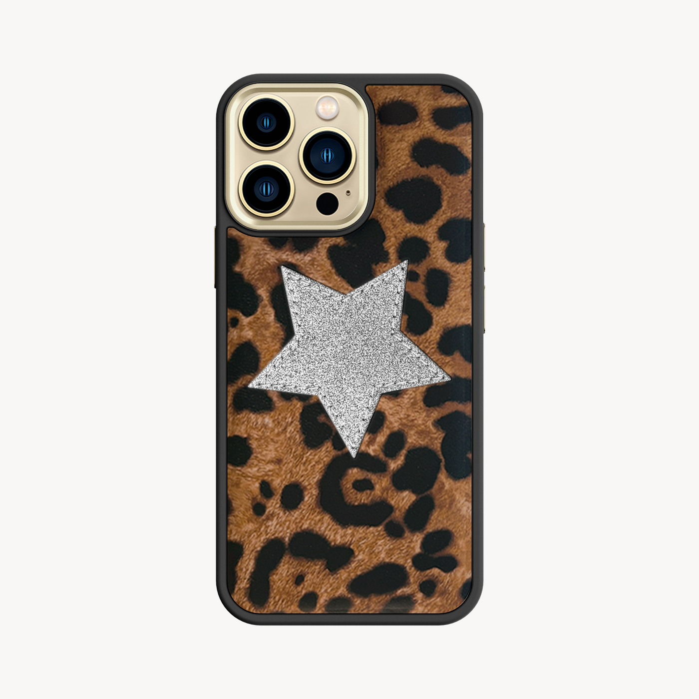 Husa Telefon iPhone 13 Pro, Piele Capra, Glitter V-Star