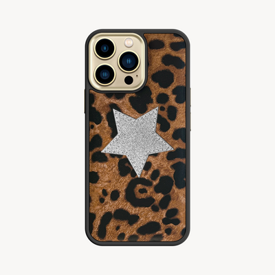 Husa Telefon iPhone 13 Pro Max, Piele Capra, Glitter V-Star