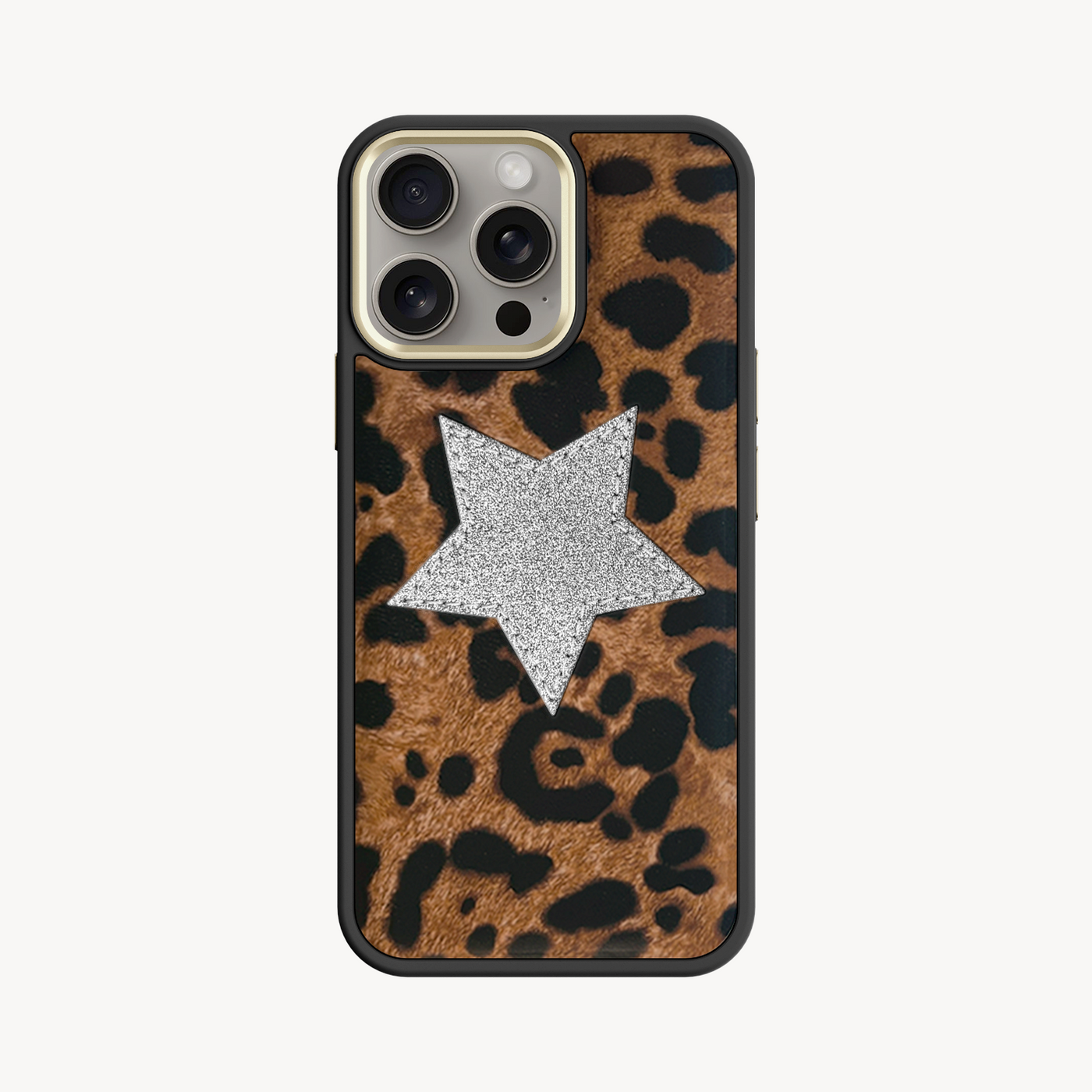 Husa Telefon iPhone 15 Pro, Piele Capra, Glitter V-Star