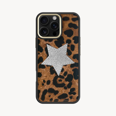 Husa Telefon iPhone 16 Pro, Piele Capra, Glitter V-Star