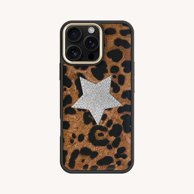 Husa Telefon iPhone 16 Pro Max, Piele Capra, Glitter V-Star