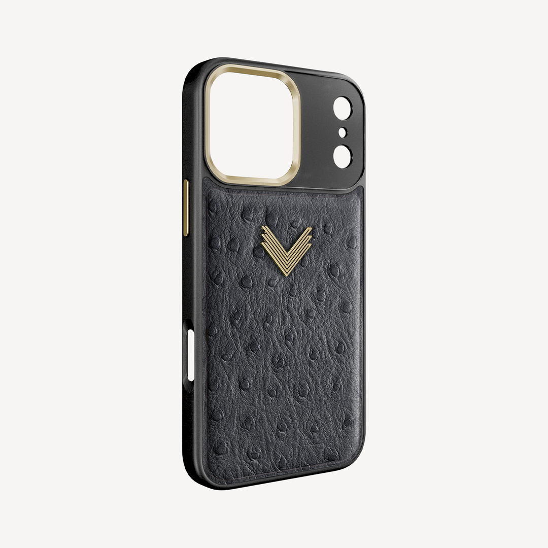 Husa Telefon iPhone 17 Pro Max, Piele Strut, VLogo Antique