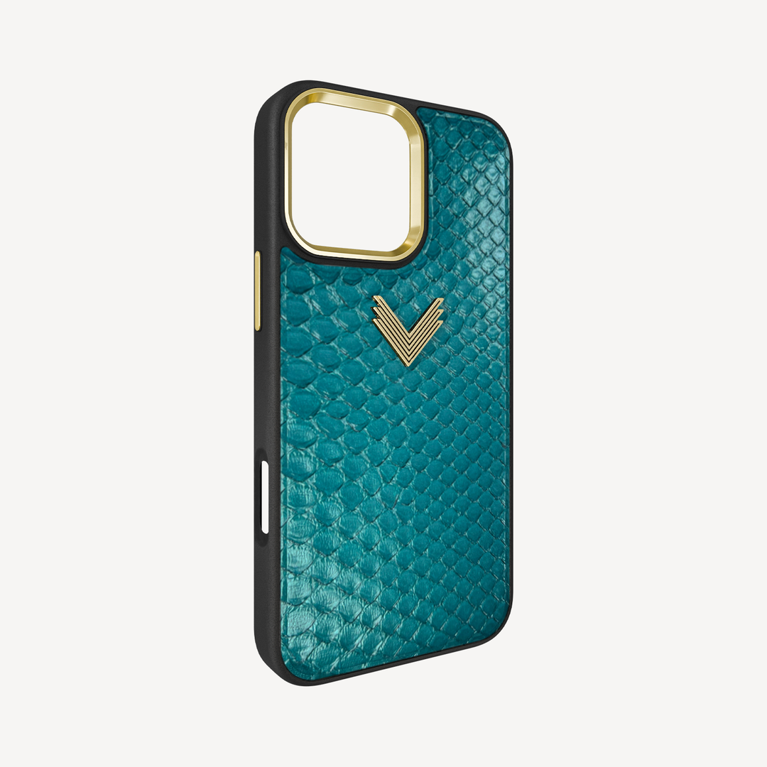 Husa Telefon iPhone 16 Pro, Piele Piton, VLogo Antique
