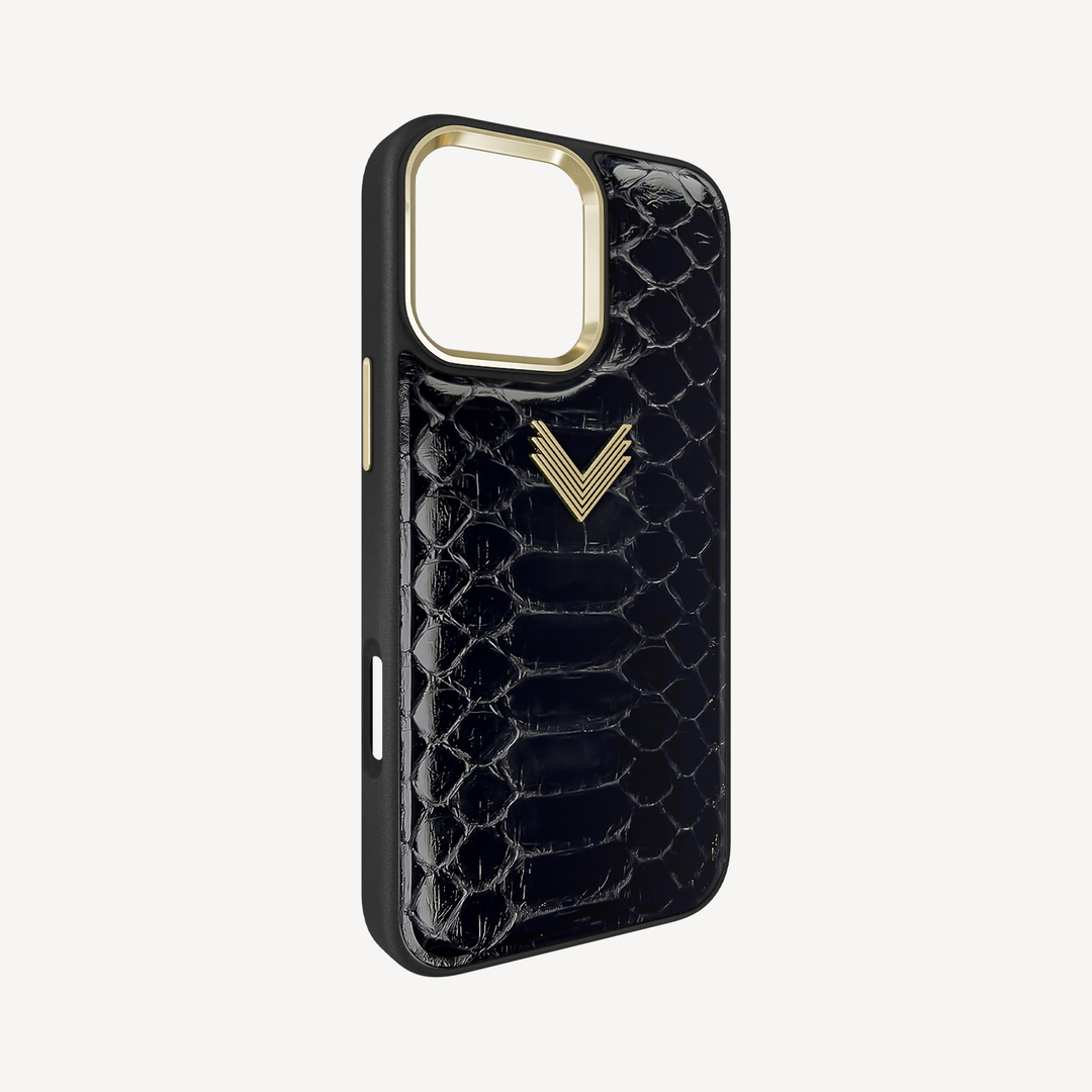 Husa Telefon iPhone 16 Pro, Piele Piton, VLogo Antique
