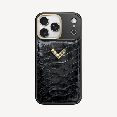 Husa Telefon iPhone 17 Pro, Piele Piton, VLogo Antique