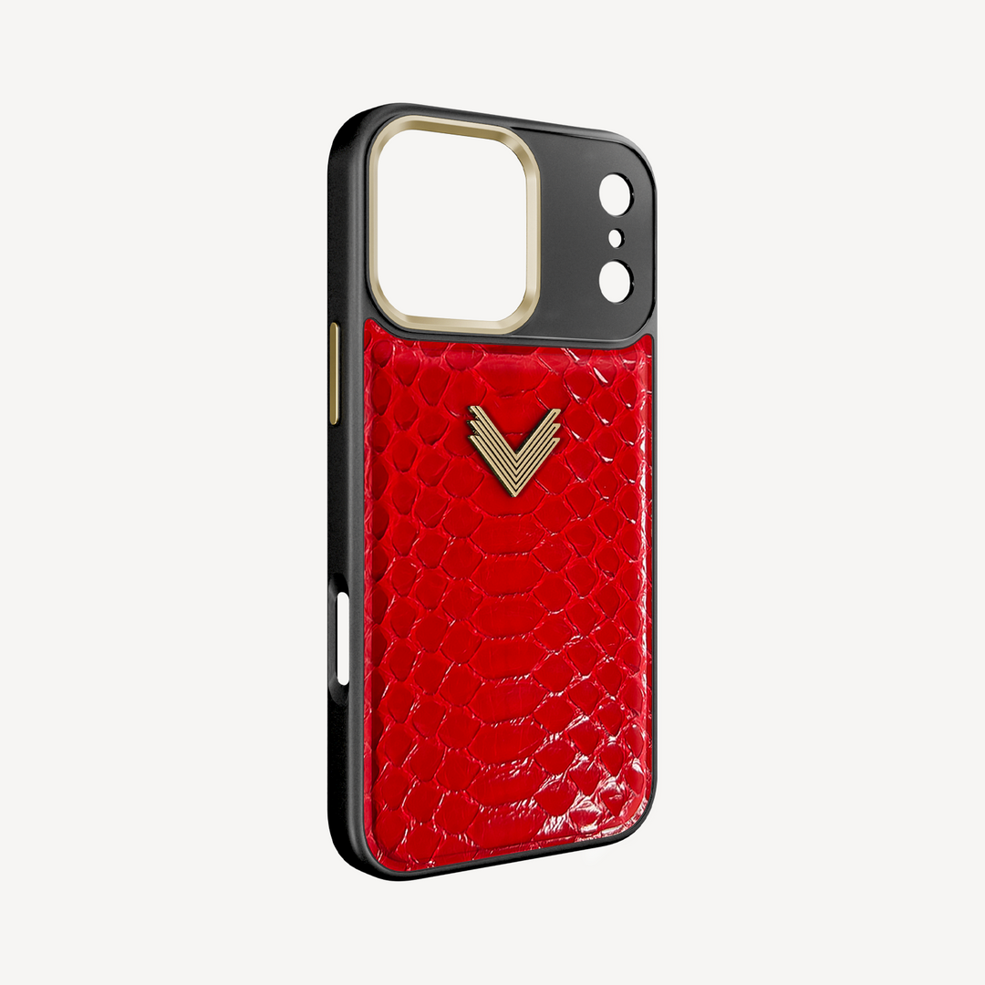 Husa Telefon iPhone 17 Pro, Piele Piton, VLogo Antique