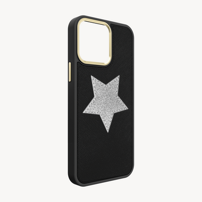 Husa Telefon iPhone 13 Pro, Piele Saffiano, Glitter V-Star