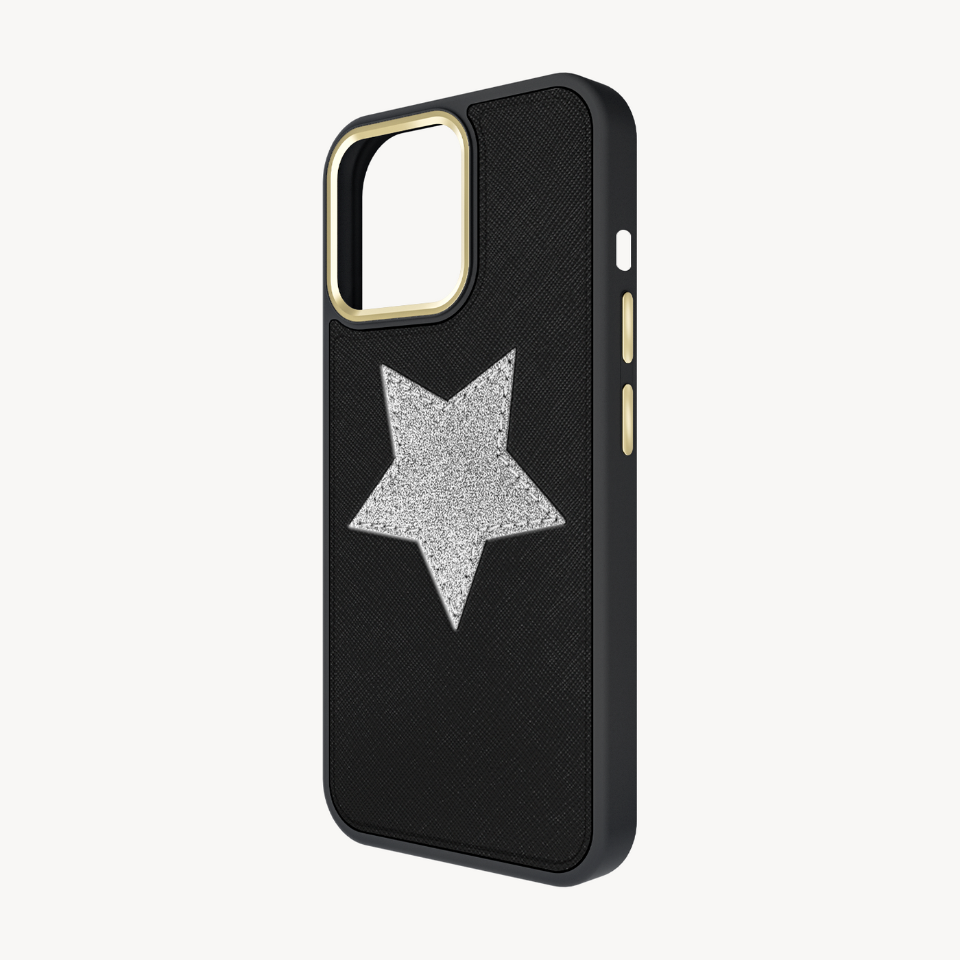 Husa Telefon iPhone 13 Pro, Piele Saffiano, Glitter V-Star