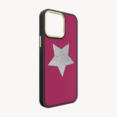 Husa Telefon iPhone 13 Pro, Piele Saffiano, Glitter V-Star