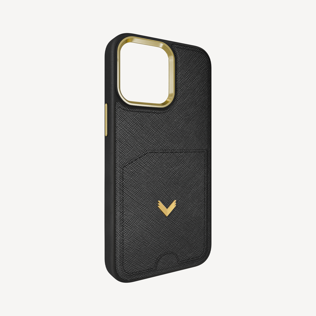 Husa Telefon iPhone 14 Pro, Piele Saffiano, Port Card