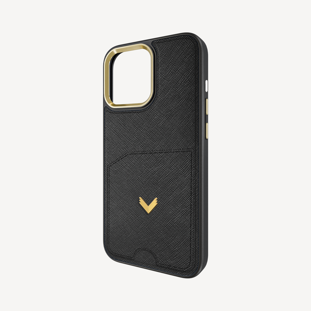 Husa Telefon iPhone 14 Pro, Piele Saffiano, Port Card
