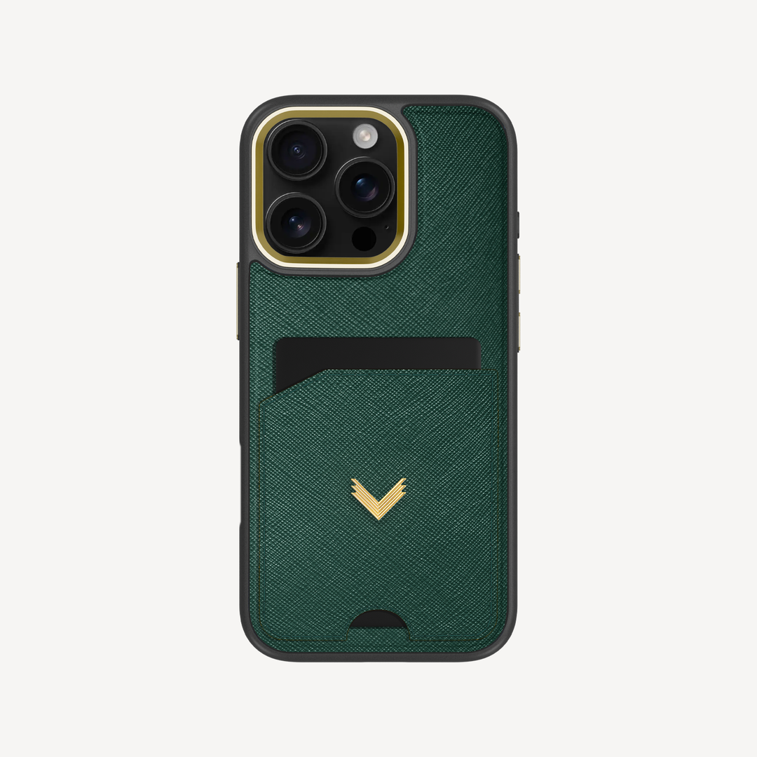 Husa Telefon iPhone 16 Pro, Piele Saffiano, Port Card