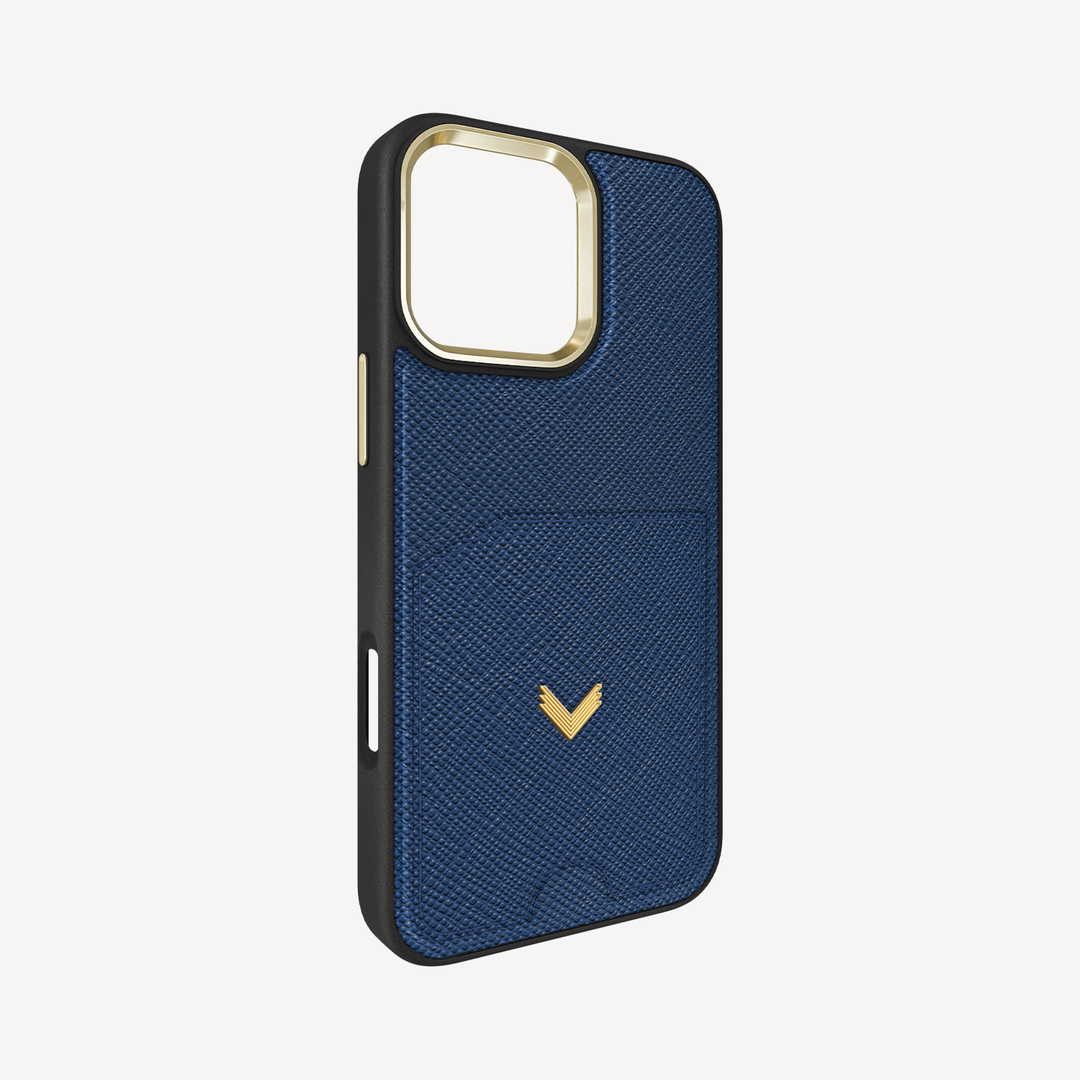 Husa Telefon iPhone 16 Pro, Piele Saffiano, Port Card