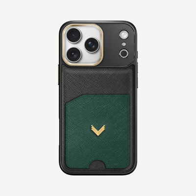 Husa Telefon iPhone 17 Pro, Piele Saffiano, Port Card