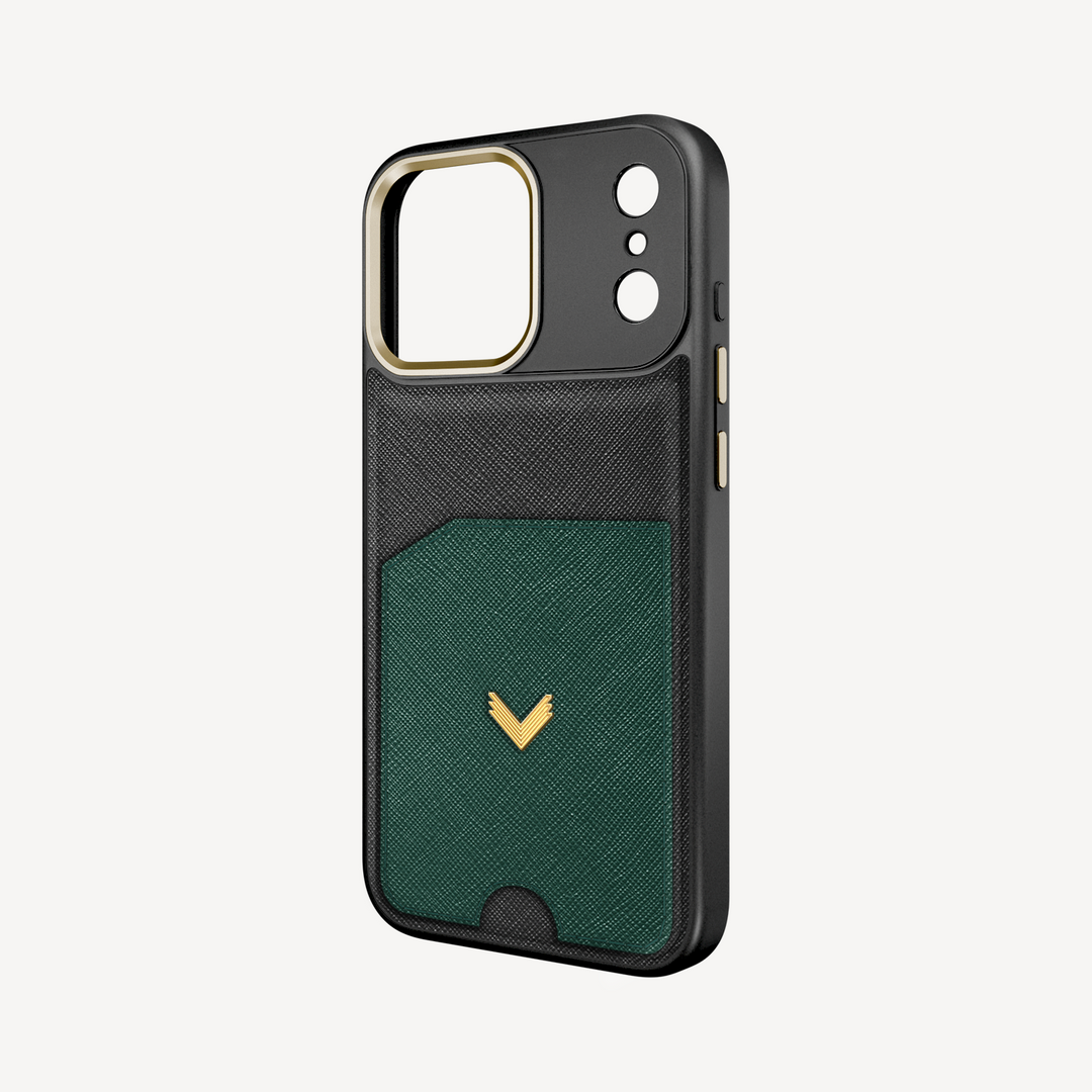 Husa Telefon iPhone 17 Pro Max, Piele Saffiano, Port Card