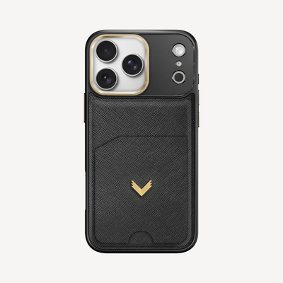 Husa Telefon iPhone 17 Pro, Piele Saffiano, Port Card