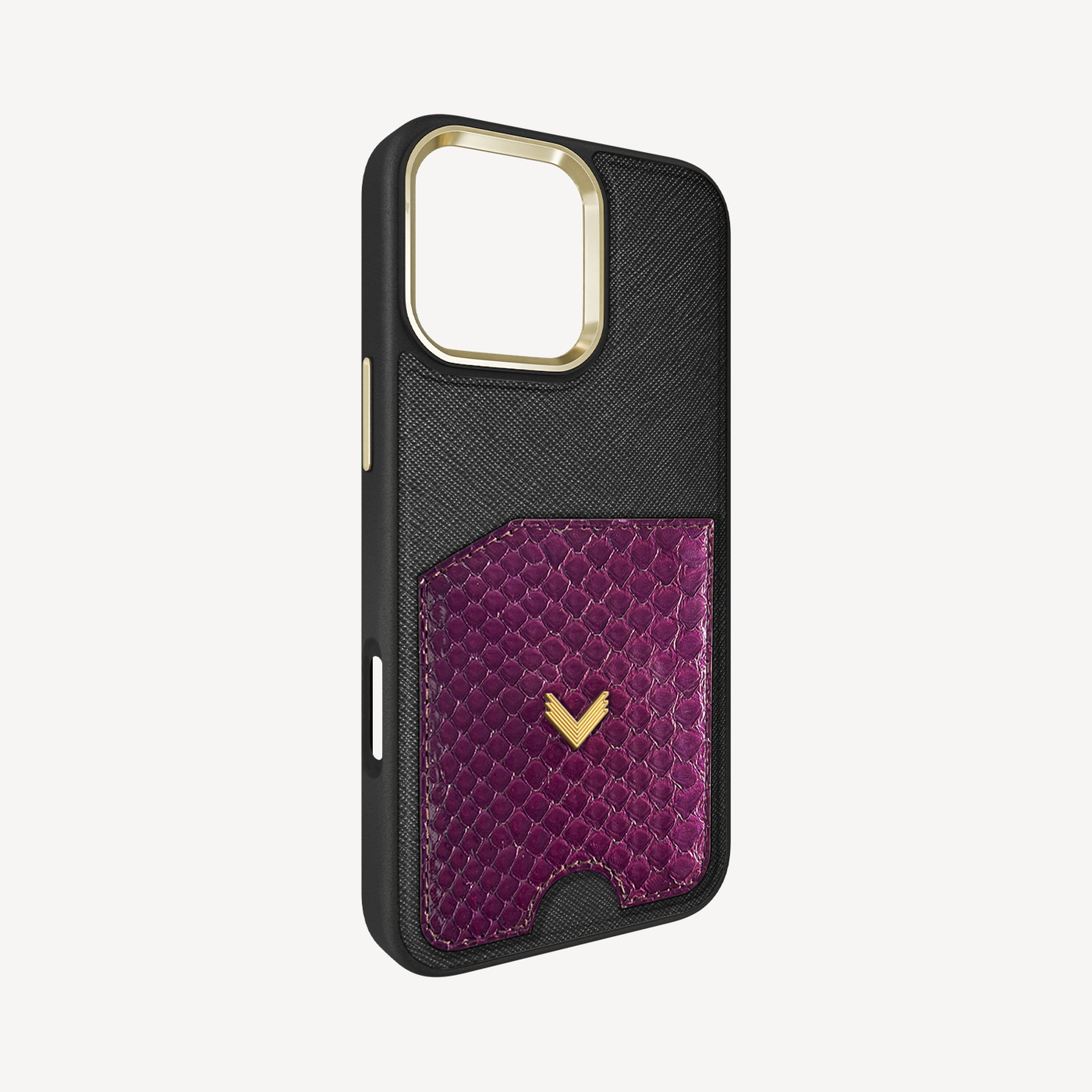 Husa Telefon iPhone 16 Pro Max, Piele Saffiano si Piele Piton, Port Card