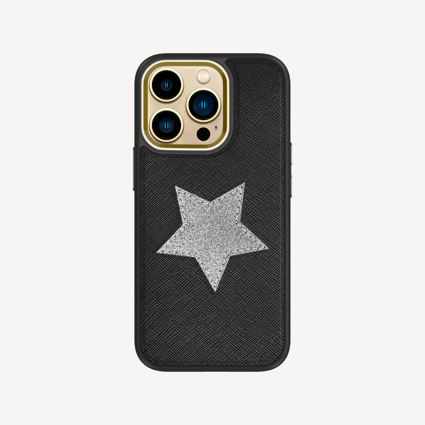 Husa Telefon iPhone 13 Pro, Piele Saffiano, Glitter V-Star