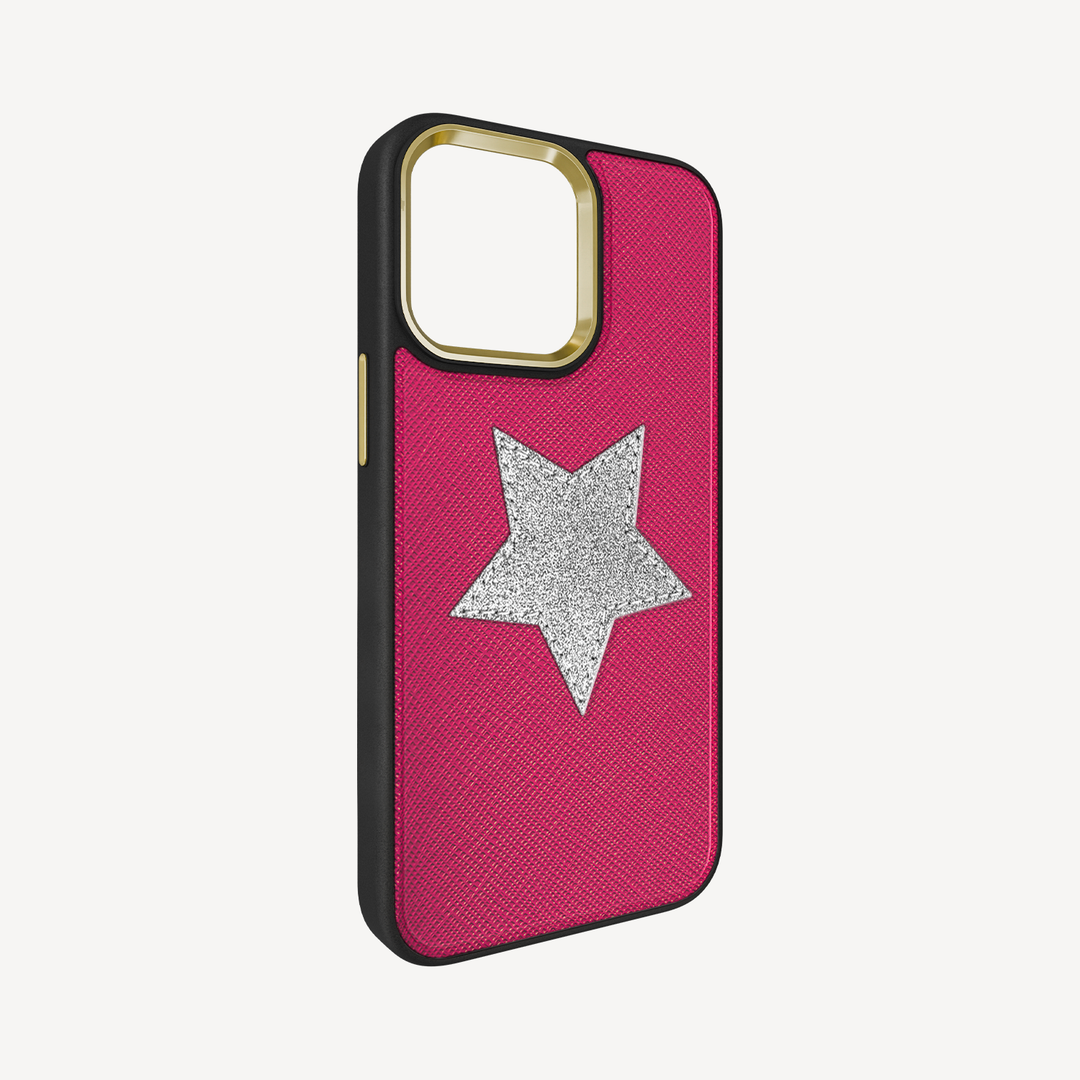 Husa Telefon iPhone 13 Pro Max, Piele Saffiano, Glitter V-Star