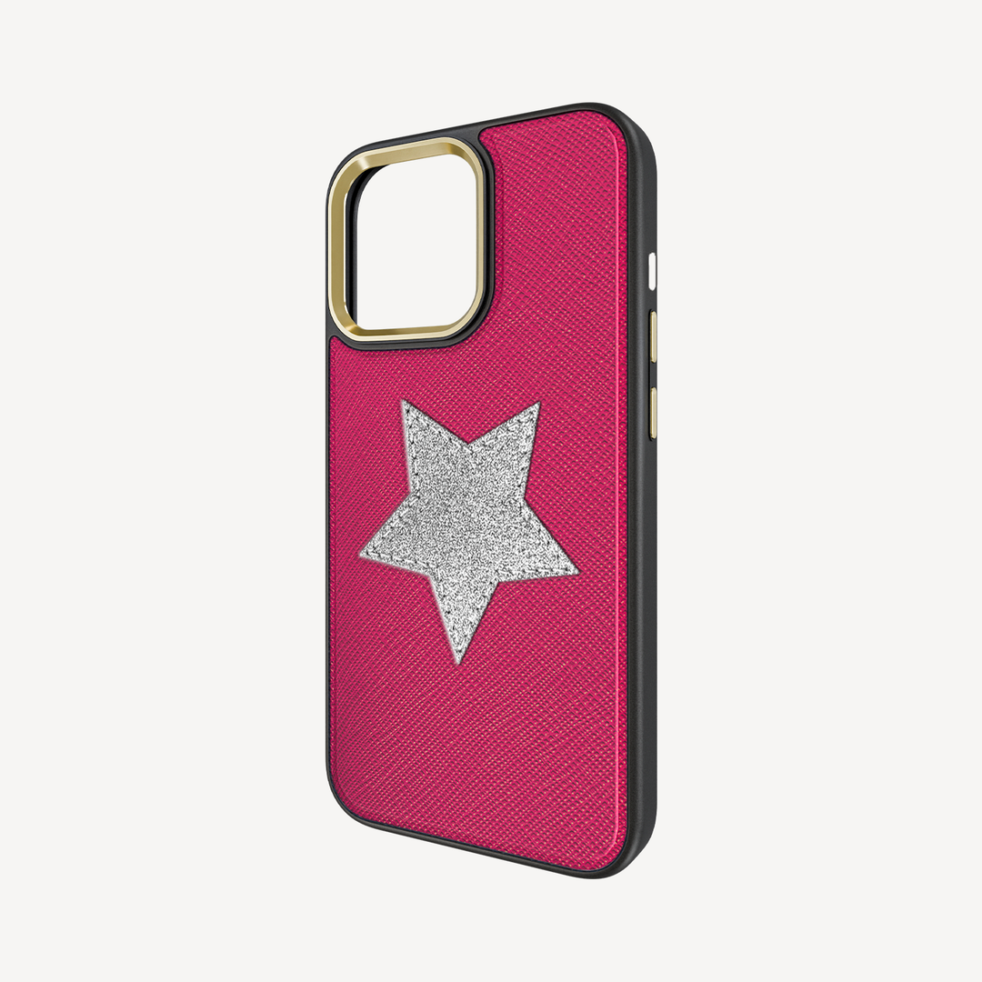 Husa Telefon iPhone 13 Pro Max, Piele Saffiano, Glitter V-Star
