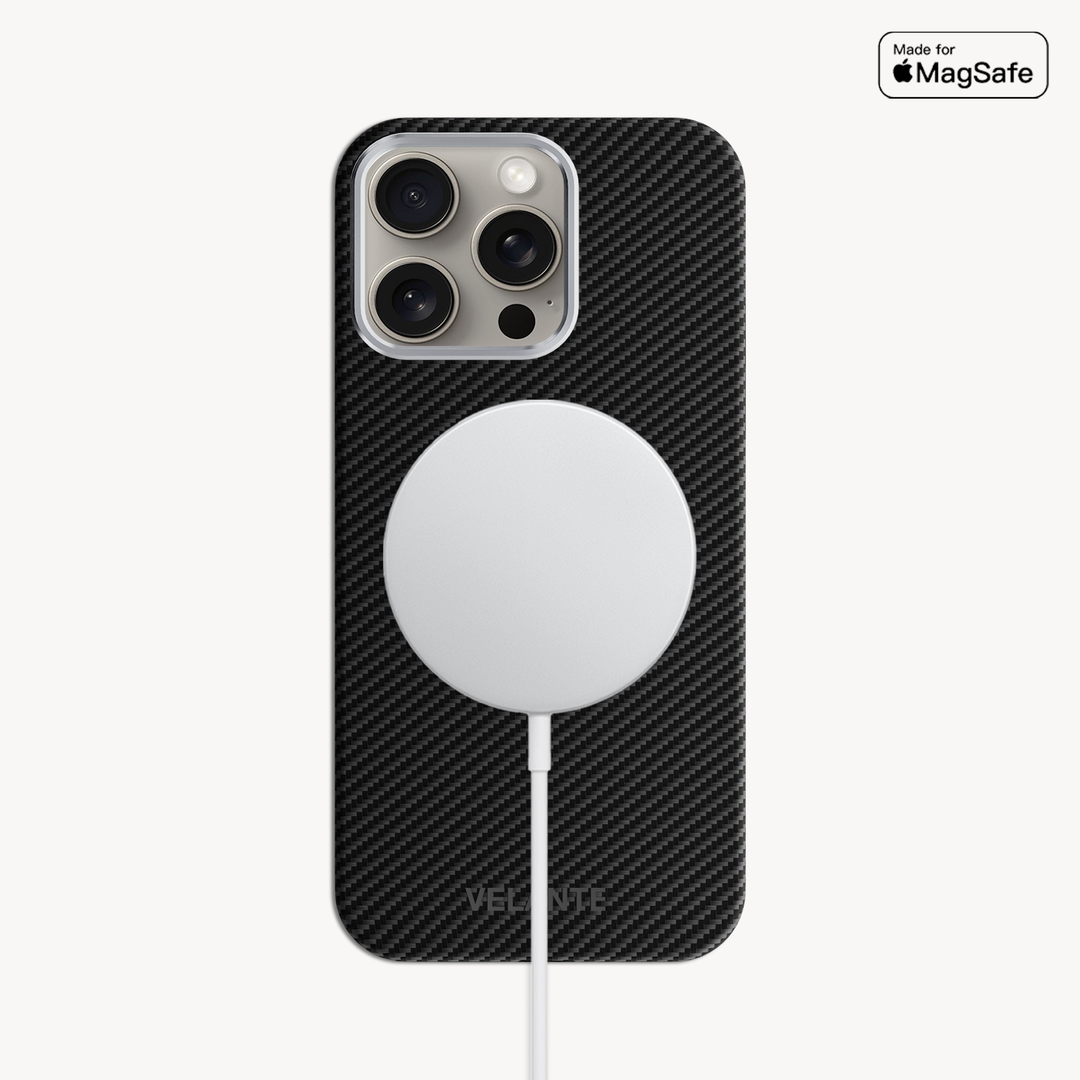 Husa Telefon iPhone 15 Pro, Fibra Aramida, Tip Kevlar, MagSafe