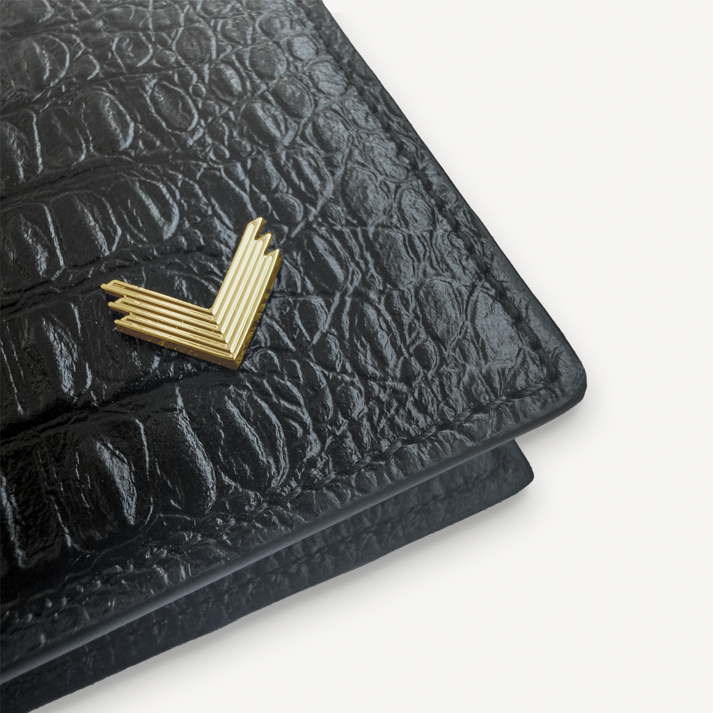 Portofel Clasic, Piele Vitel, Textura Aligator
