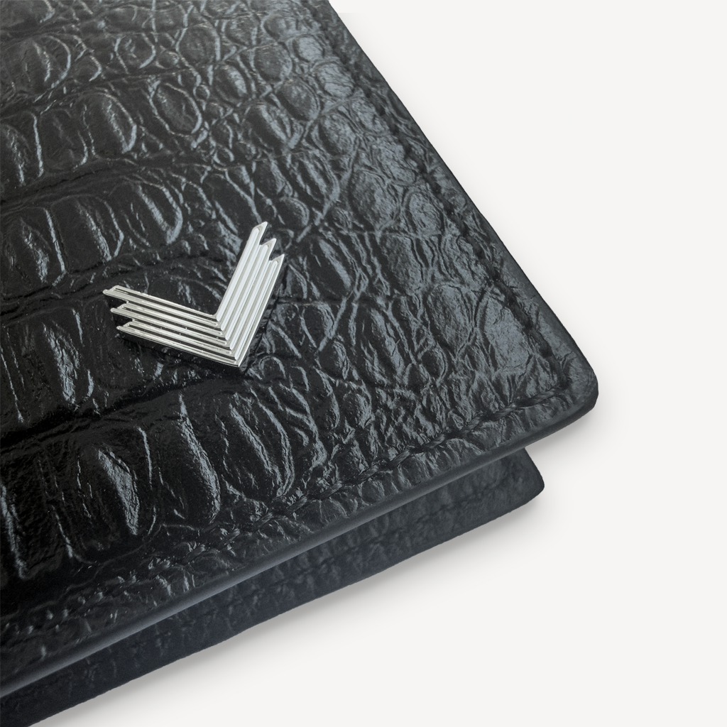 Portofel Clasic, Piele Vitel, Textura Aligator